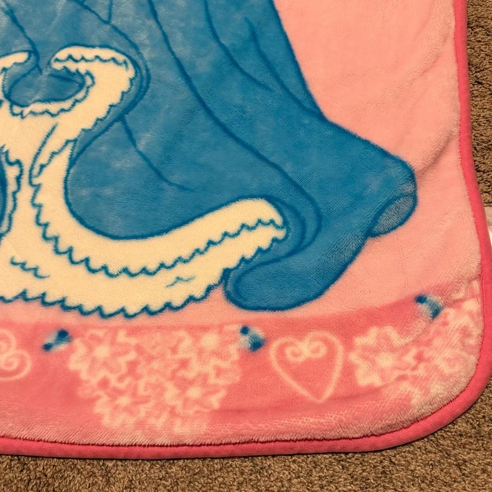 Vintage Disney Cinderella Blanket 45x30 Pink‎ Blue Princess Throw Kids Plush